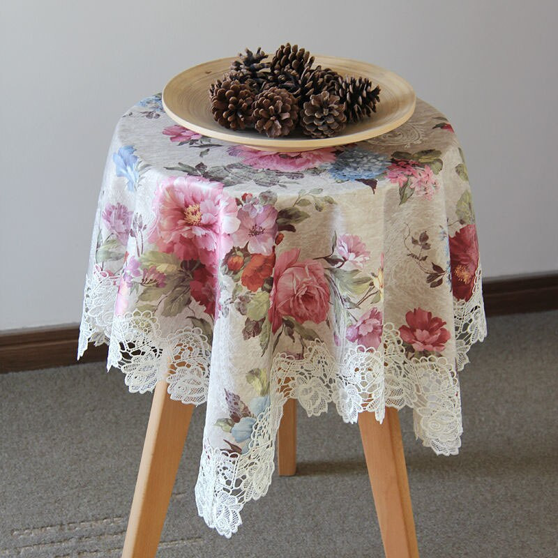 Fețe de masă din dantelă cu trandafiri mândru Față de masă cu imprimeu floral Pastoral dreptunghiular acoperit de masă pânză pentru decorare nuntă prosop