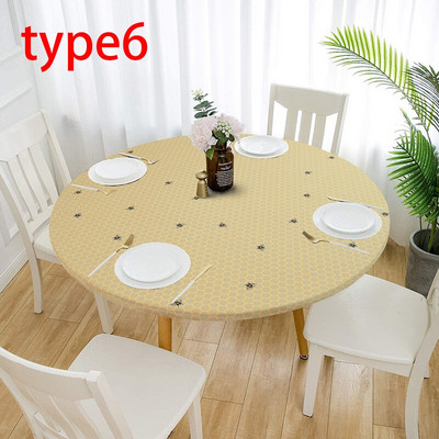 1db vízálló, csúszásmentes terítők kerek elasztikus terítő klasszikus mintás asztalterítő huzat dohányzóasztal alátét otthoni konyhához