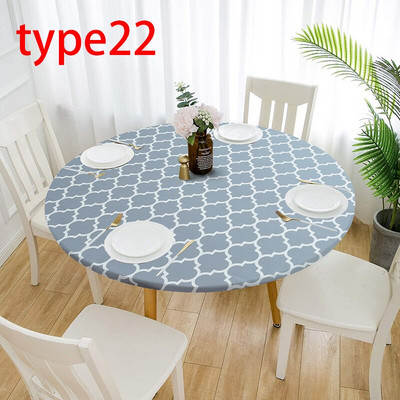 1db vízálló, csúszásmentes terítők kerek elasztikus terítő klasszikus mintás asztalterítő huzat dohányzóasztal alátét otthoni konyhához