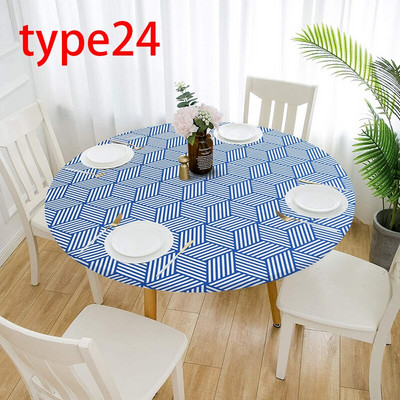 1db vízálló, csúszásmentes terítők kerek elasztikus terítő klasszikus mintás asztalterítő huzat dohányzóasztal alátét otthoni konyhához