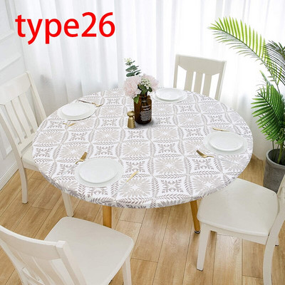 1db vízálló, csúszásmentes terítők kerek elasztikus terítő klasszikus mintás asztalterítő huzat dohányzóasztal alátét otthoni konyhához