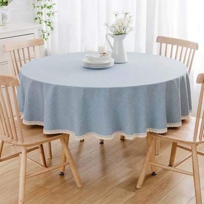 Obrus, jednofarebný farbený obrus na jedálenský stôl, jednoduchý štýl, červený okrúhly obrus, nappe de table, dekorácia, banket, vianočný