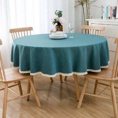 Obrus, jednofarebný farbený obrus na jedálenský stôl, jednoduchý štýl, červený okrúhly obrus, nappe de table, dekorácia, banket, vianočný
