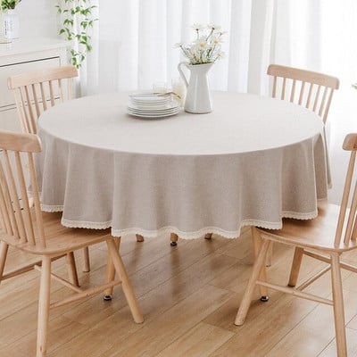 Obrus, jednofarebný farbený obrus na jedálenský stôl, jednoduchý štýl, červený okrúhly obrus, nappe de table, dekorácia, banket, vianočný