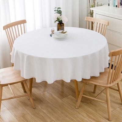 Obrus, jednofarebný farbený obrus na jedálenský stôl, jednoduchý štýl, červený okrúhly obrus, nappe de table, dekorácia, banket, vianočný