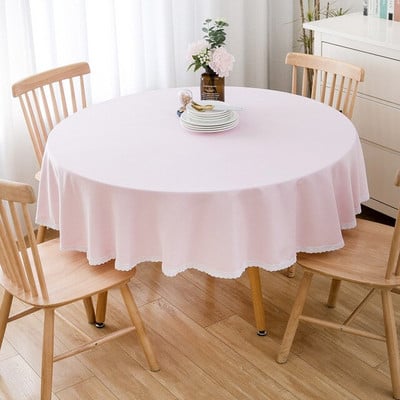 Obrus, jednofarebný farbený obrus na jedálenský stôl, jednoduchý štýl, červený okrúhly obrus, nappe de table, dekorácia, banket, vianočný