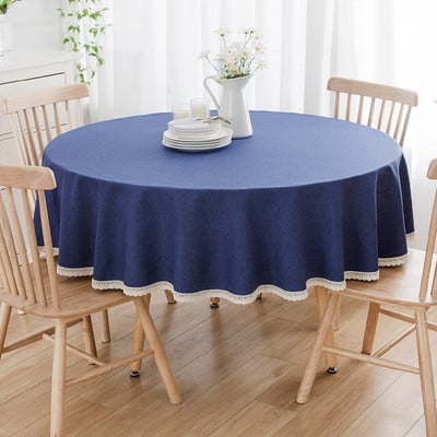Obrus, jednofarebný farbený obrus na jedálenský stôl, jednoduchý štýl, červený okrúhly obrus, nappe de table, dekorácia, banket, vianočný