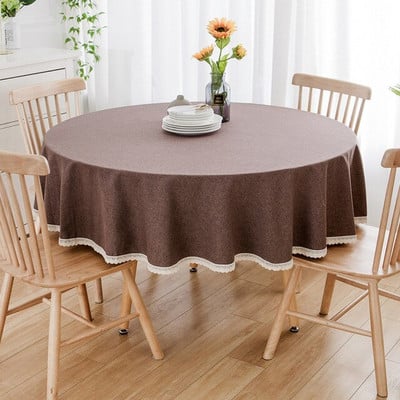 Obrus, jednofarebný farbený obrus na jedálenský stôl, jednoduchý štýl, červený okrúhly obrus, nappe de table, dekorácia, banket, vianočný