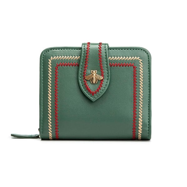 Naujo modelio moteriška odinė piniginė su siuvinėjimu – trijų spalvų