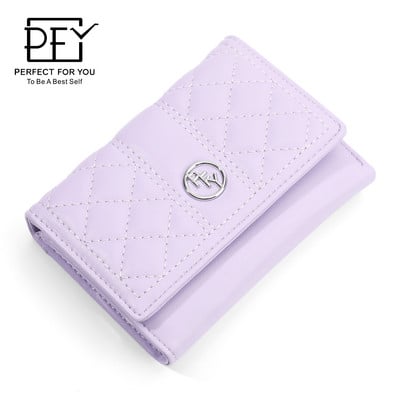 Portofel de dama din piele cu trei ori