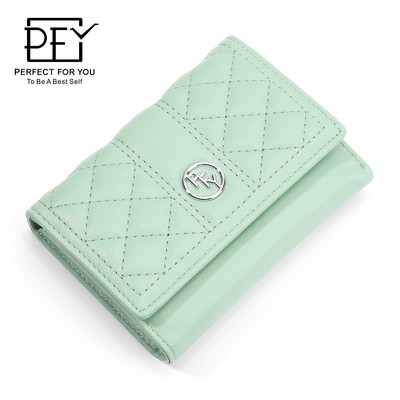 Portofel de dama din piele cu trei ori