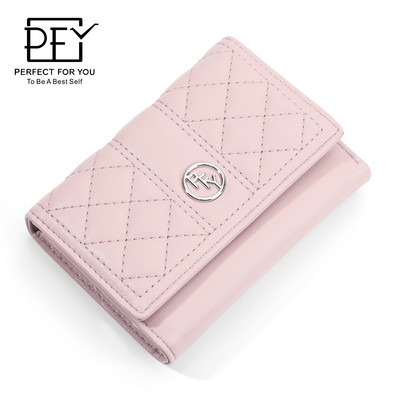 Portofel de dama din piele cu trei ori