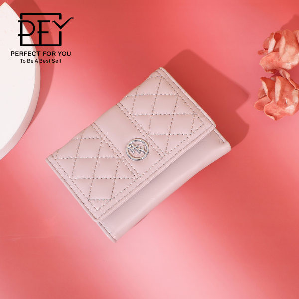 Portofel de dama din piele cu trei ori