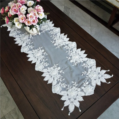 Europietiški nėriniai siuvinėti karoliukais pakabukas staltiesė balkonas miegamasis mažas apvalus stalas fortepijono dangtis audinys banketas vaza puodelis lėkštės kilimėlis