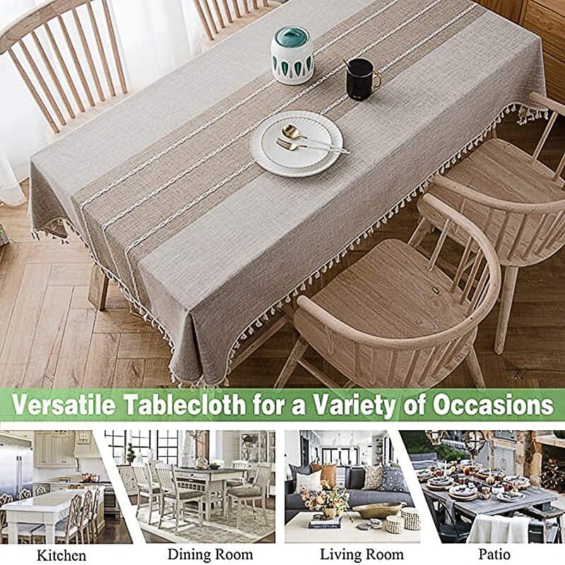 Barna pamutvászon terítők ráncmentes fakulásgátló terítő étkezőasztalhoz Bojt téglalap vastag asztalterítő dekor