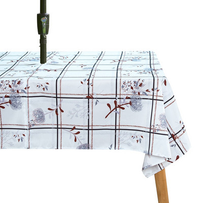 Față de masă impermeabilă în aer liber imprimată digital cu orificiu pentru fermoar Față de masă umbrelă de plajă Față de masă impermeabilă 29 de culori