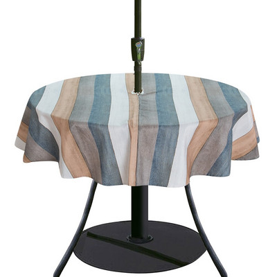 Față de masă impermeabilă în aer liber imprimată digital cu orificiu pentru fermoar Față de masă umbrelă de plajă Față de masă impermeabilă 29 de culori