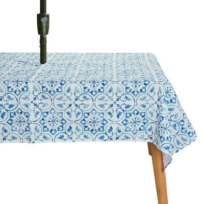 Față de masă impermeabilă în aer liber imprimată digital cu orificiu pentru fermoar Față de masă umbrelă de plajă Față de masă impermeabilă 29 de culori