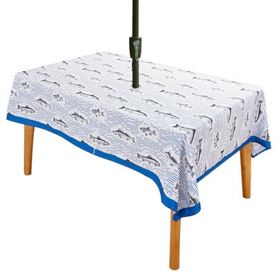 Față de masă impermeabilă în aer liber imprimată digital cu orificiu pentru fermoar Față de masă umbrelă de plajă Față de masă impermeabilă 29 de culori