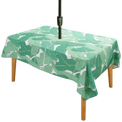 Față de masă impermeabilă în aer liber imprimată digital cu orificiu pentru fermoar Față de masă umbrelă de plajă Față de masă impermeabilă 29 de culori