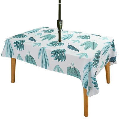 Față de masă impermeabilă în aer liber imprimată digital cu orificiu pentru fermoar Față de masă umbrelă de plajă Față de masă impermeabilă 29 de culori