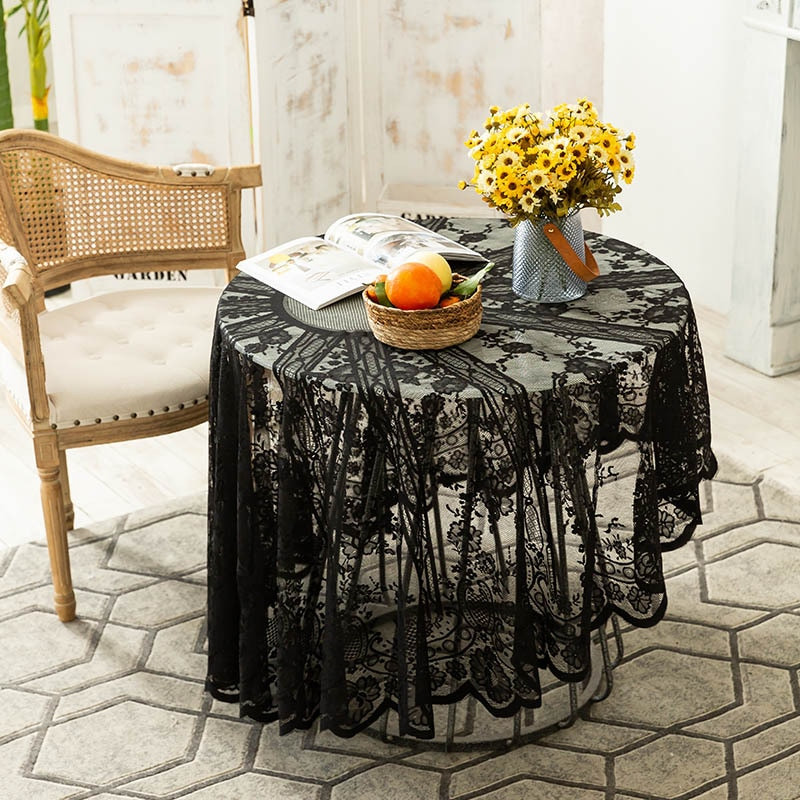 Američki stolnjak Party Retro Ins Wind Žuta čipka Pleteni šuplji okrugli stolnjak Prostirka za stol Moderni kafić Dom Topla radna površina