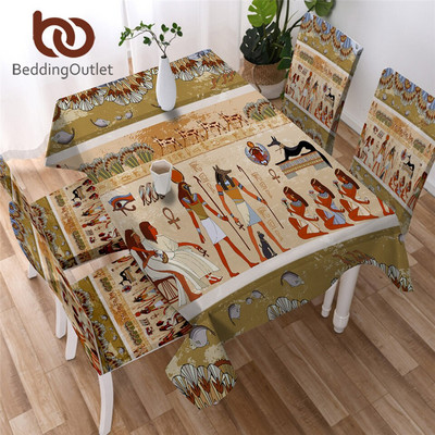 BeddingOutlet Африканска покривка Геометрична етническа покривка за маса Многофункционална египетска водоустойчива покривка за маса за дома на открито