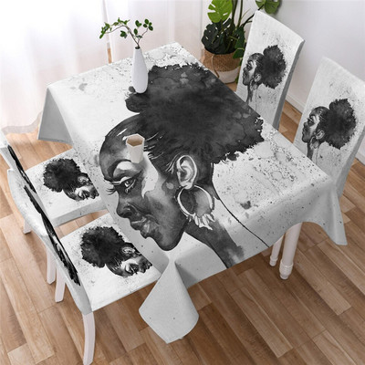 BeddingOutlet afrikai terítő Geometrikus etnikai asztaltakaró Többfunkciós egyiptomi vízálló asztalterítő kültéri otthonra