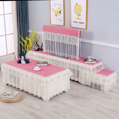 Față de masă pentru decorațiuni de nuntă Husă TV LCD din dantelă Husă de praf, dreptunghiulară, lavabilă, rezistentă la praf, Decor pentru petrecere.