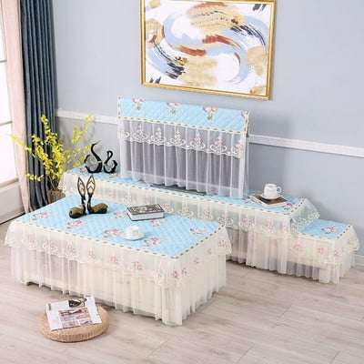 Față de masă pentru decorațiuni de nuntă Husă TV LCD din dantelă Husă de praf, dreptunghiulară, lavabilă, rezistentă la praf, Decor pentru petrecere.