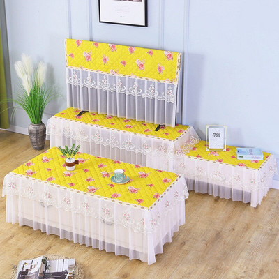 Față de masă pentru decorațiuni de nuntă Husă TV LCD din dantelă Husă de praf, dreptunghiulară, lavabilă, rezistentă la praf, Decor pentru petrecere.