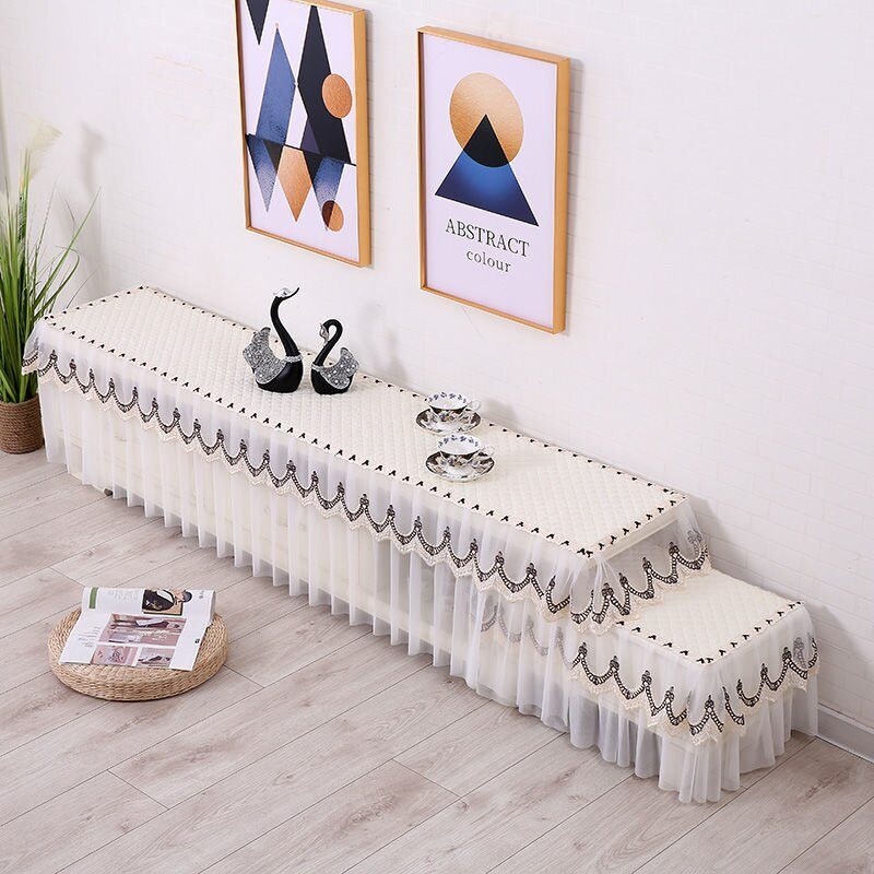 Față de masă pentru decorațiuni de nuntă Husă TV LCD din dantelă Husă de praf, dreptunghiulară, lavabilă, rezistentă la praf, Decor pentru petrecere.