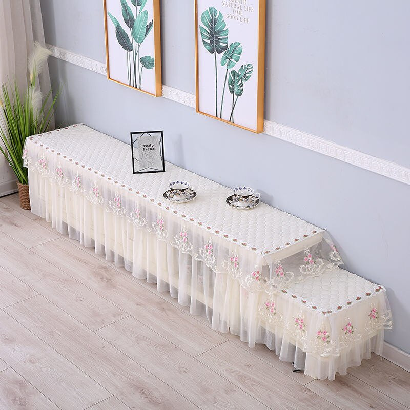 Față de masă pentru decorațiuni de nuntă Husă TV LCD din dantelă Husă de praf, dreptunghiulară, lavabilă, rezistentă la praf, Decor pentru petrecere.