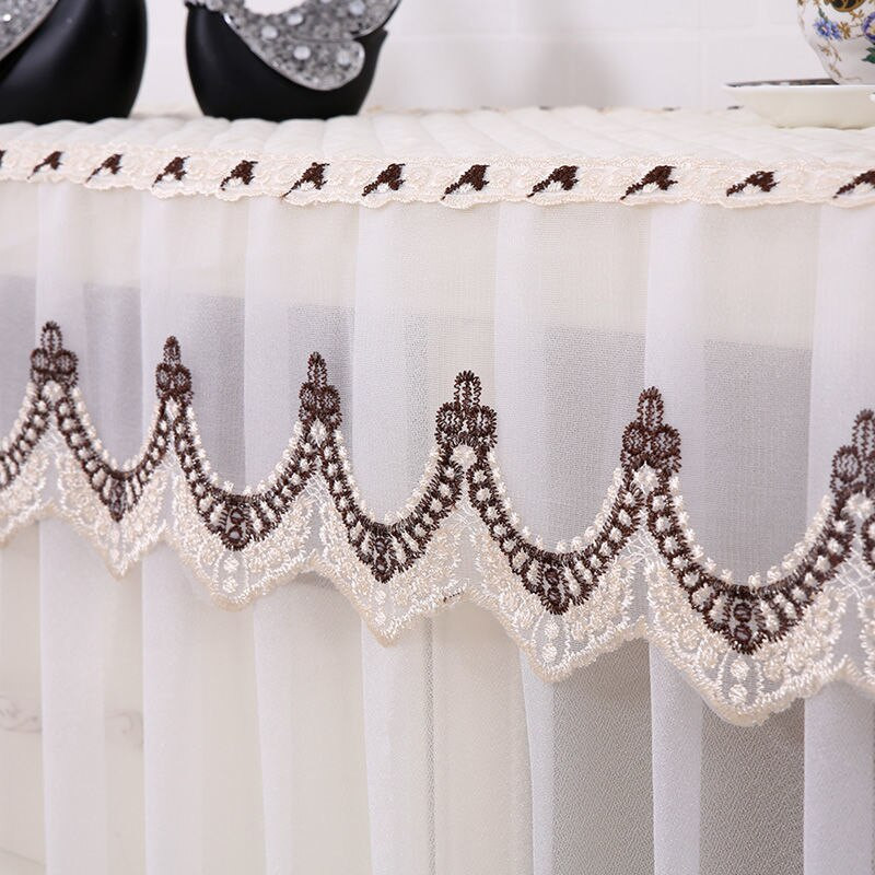 Față de masă pentru decorațiuni de nuntă Husă TV LCD din dantelă Husă de praf, dreptunghiulară, lavabilă, rezistentă la praf, Decor pentru petrecere.