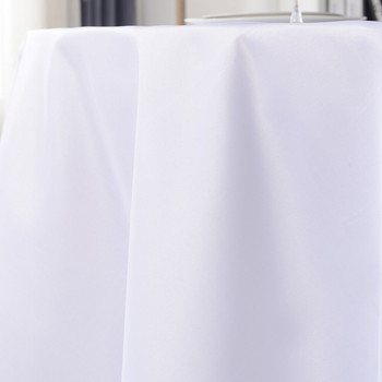 Кръгла сатенена покривка Покривка за маса Банкет Декорация за хранене Проста бяла едноцветна покривка за хотелски домашен сватбен декор