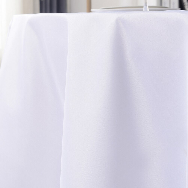 Okrúhly saténový obrus, obrus na stôl, banket, jedálenský stôl, dekorácia, jednoduchý biely jednofarebný obrus pre hotel, domácu svadobnú dekoráciu