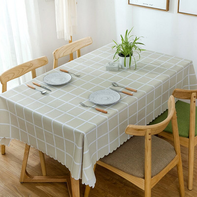 Plastikinė PVC Stora stačiakampė grotelių spausdinta staltiesė, atspari vandeniui, alyvai atspari Namų virtuvės valgomasis Stalo šluostė Degimo kilimėlis Aliejinė audekla