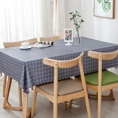 Plastikinė PVC Stora stačiakampė grotelių spausdinta staltiesė, atspari vandeniui, alyvai atspari Namų virtuvės valgomasis Stalo šluostė Degimo kilimėlis Aliejinė audekla