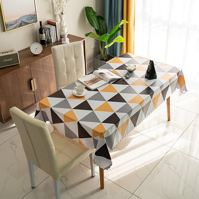 Plastikinė PVC Stora stačiakampė grotelių spausdinta staltiesė, atspari vandeniui, alyvai atspari Namų virtuvės valgomasis Stalo šluostė Degimo kilimėlis Aliejinė audekla