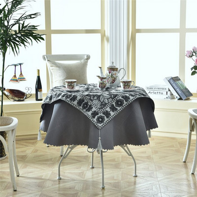 Najnovija 2 kom/set okruglih 140cm luksuznih šljokica vanjskih stolnjaka, modnih heklanih jacquard vrtnih stolnjaka od crvenog vina