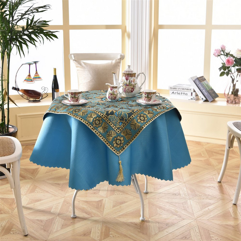 Najnovija 2 kom/set okruglih 140cm luksuznih šljokica vanjskih stolnjaka, modnih heklanih jacquard vrtnih stolnjaka od crvenog vina