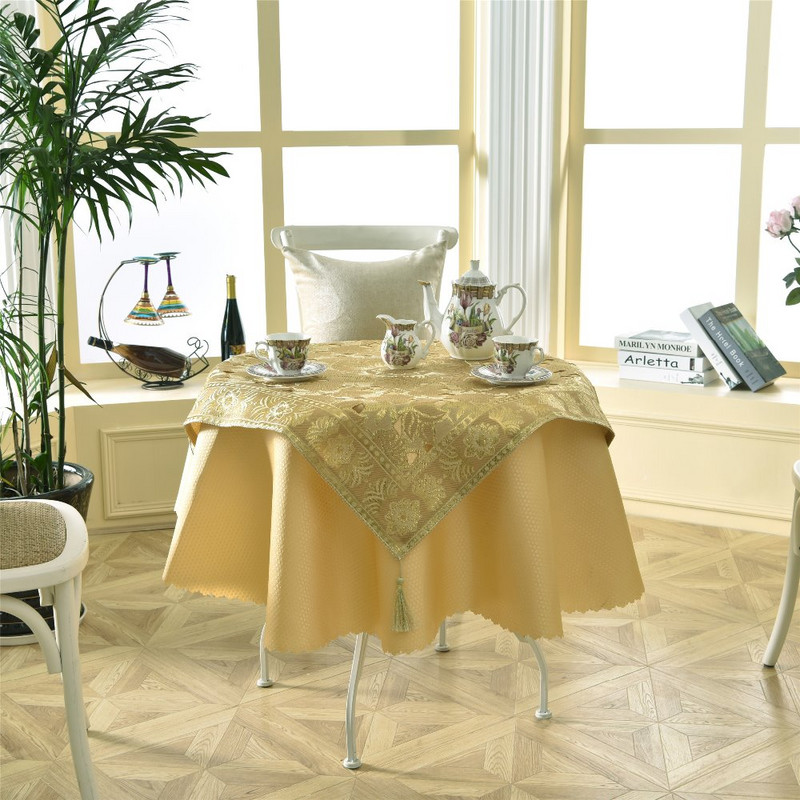 Najnovija 2 kom/set okruglih 140cm luksuznih šljokica vanjskih stolnjaka, modnih heklanih jacquard vrtnih stolnjaka od crvenog vina