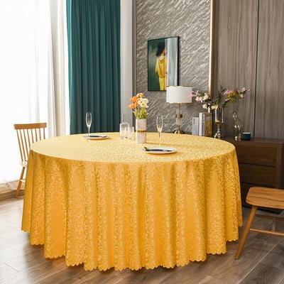 Europos žakardo vestuvinio stalo užvalkalas Apvalus stalo audinys Poliesterio stalo skalbiniai Viešbučių banketai Stačiakampio stalo dekoravimo didmeninė prekyba