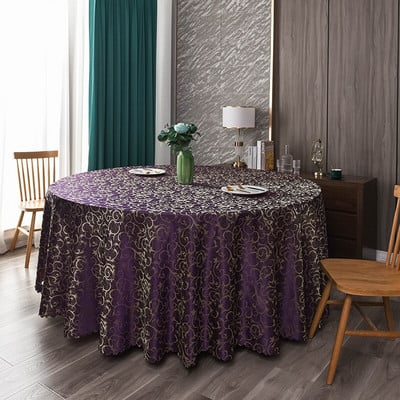 Europos žakardo vestuvinio stalo užvalkalas Apvalus stalo audinys Poliesterio stalo skalbiniai Viešbučių banketai Stačiakampio stalo dekoravimo didmeninė prekyba