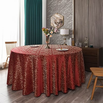 Europos žakardo vestuvinio stalo užvalkalas Apvalus stalo audinys Poliesterio stalo skalbiniai Viešbučių banketai Stačiakampio stalo dekoravimo didmeninė prekyba