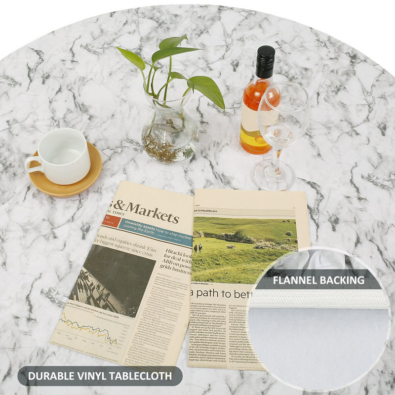 Kerek terítő PVC vízálló olajálló elasztikus szélű parti esküvői asztalterítő lakberendezési konyhaasztal védőhuzat