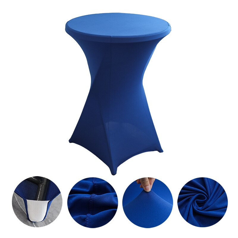 1 ks kovový zlatý lycra spandex obrus na stôl, elastický strečový koktailový obrus na hotelovú párty, svadobnú dekoráciu