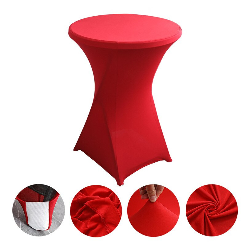 1 ks kovový zlatý lycra spandex obrus na stôl, elastický strečový koktailový obrus na hotelovú párty, svadobnú dekoráciu