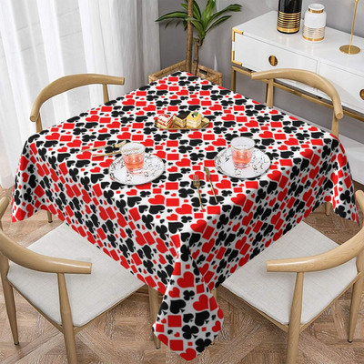 Poker Print Staltiesė Širdelės Deimantai Klubai Kastuvai Didmeninė prekyba Elegantiškas stalo užtiesalas Lauke Individualizuota apsauga Poliesterio staltiesė