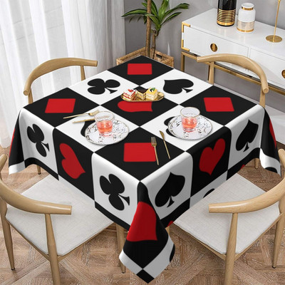 Stolnjak s printom pokera Srca Karo Tref Veleprodaja Elegantni pokrivač za stol Vanjski Poliesterski stolnjak sa prilagođenom zaštitom